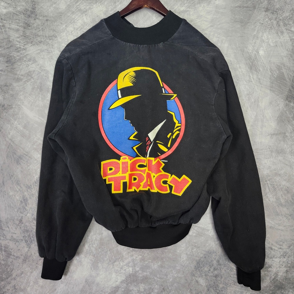 Vintage 1990 Dick Tracy Disney Movie Bomber Jacket Twill Fun Stuff NY Mens M L